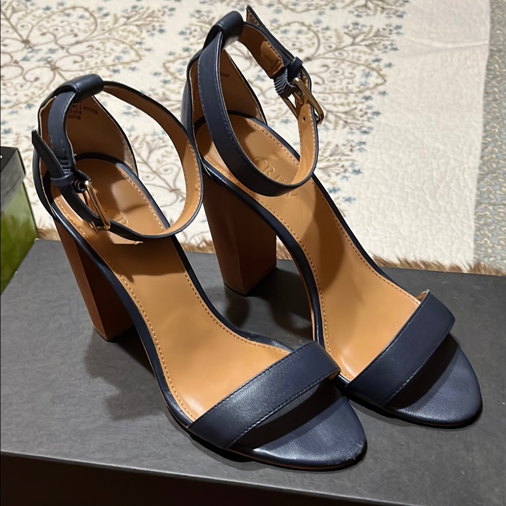J. Crew Women's Navy Leather Heels